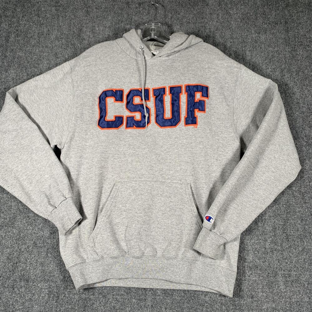 Cal State Fullerton Titans Hoodie Sweatshirt Mens Medium Gray NCAA Champion